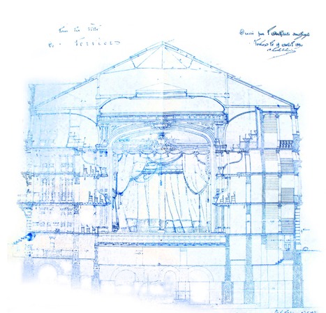 Plan de la scène dressé par l'architecte Charles Thirion le 19 avril 1890