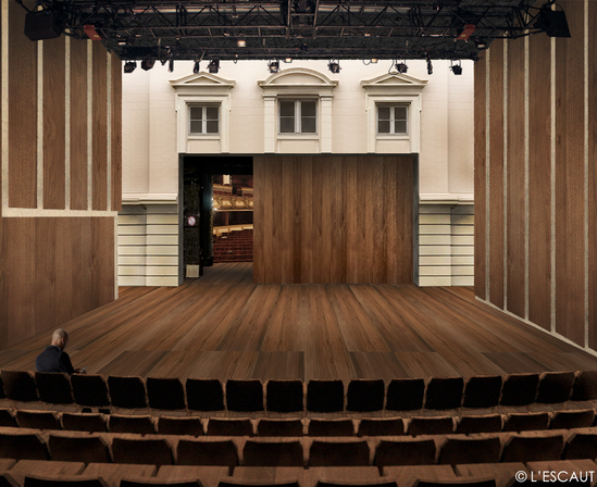 Grand Théâtre scène extension cloison bois - © L'ESCAUT