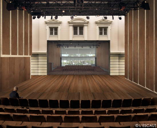 Grand Théâtre scène extension cloison miroir - © L'ESCAUT